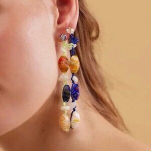 Free People x Ariana Ost Voyage Beaded Neon Dangle Earrings New With Tags